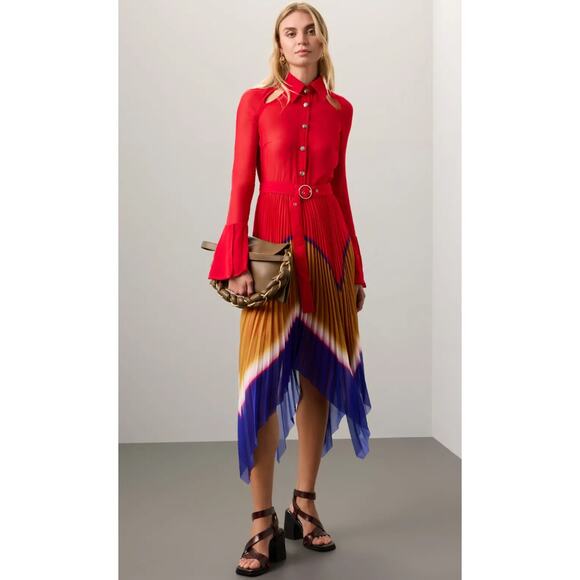 Thebe Magugu Gradient Pleated Chiffon Dress - Picture 2 of 14